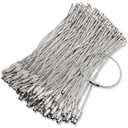 Hotop 100pcs Wire Keychain Cable 4 Inch Stainless Steel Wire Keychains Key Ring Cable Braided Steel Bulk for Luggage Tags Loops Tag