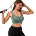 Sports Bras for Women Medium Support Cross Back Strappy Sports Bra Padded Workout Yoga Bras for Women Gym Tops, Green, XL (Green, XL)