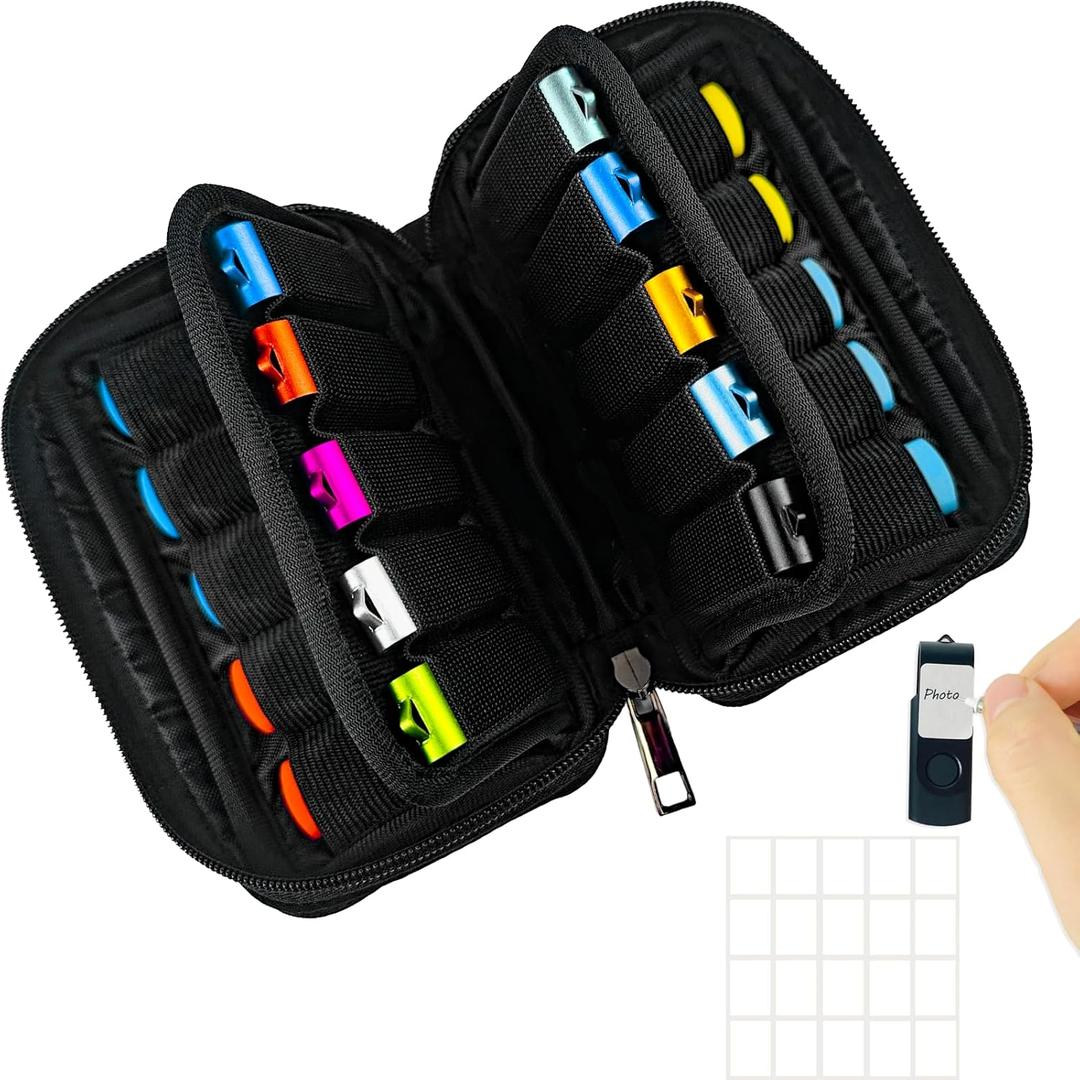 Flash Drive Case 20 Slots USB Storage Case JBOS USB Holder Storage Bag for USB Flash Drive Electronic Accessories Organizer for USB Flash Drive, USB Case, Thumb Drive Caes, Jump Drive Case