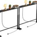 Adjustable Height Narrow Sofa Table with Built-in Power Outlets, 78" Long Console Table Behind Couch Table with Charging Station Skinny Entryway Table for Living Room & Hallway (Black), 78IN