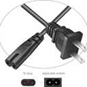 AC Power Cord Fit for PS4/PS5/PS3 Super Slim,PlayStation 5/4,Xbox Series S/X,Xbox One S/X Power Cable Replacement 2-Pack