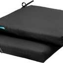 QILLOWAY Outdoor Indoor Seat Cushions, Square Foam Dining Chair Pads,All Weather, 17"x17"x3",2 Count (Dark Grey)