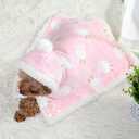 Puppy Cape Blanket, Warm Flannel Pajamas for Dogs, Pets Fleece Clothes for Winter, Dog Blankets for Small Breeds Pink Medium