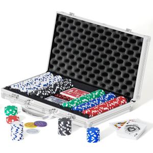 Boyzhood Poker Chips,300 Pcs Poker Set with Aluminum Travel Case,11.5 Gram Poker Chips Set for Texas Holdem Blackjack Gambling