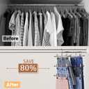 Pants Hangers Space Saving,Stackable Skirt Hangers with Clips, Hanging Closet Organizer and Storage,Clothes Hangers, College Dorm Essentials Apartment Essentials- 16 Pack