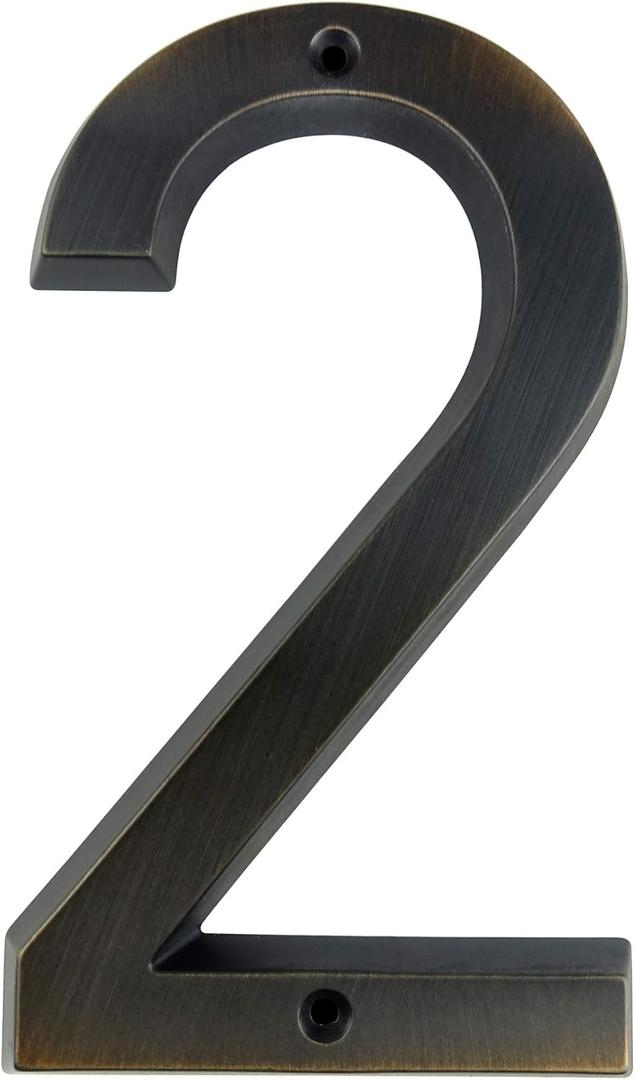 HASWARE House Number Sign 6 Inch Vintage Style Aged Bronze Finish Door Numbers Signage Plaque Street Home Address Numerals,Zinc Alloy (2)