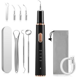 Plaque Remover for Teeth, Tartar Remover for Teeth Cleaning with 4 Replaceable Heads and 3 Adjustable Modes, Rechargeable Teeth Cleaning Plaque Remover for Home