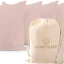 1000 TC Blush Standard Pillowcases Set of 4 100% Egyptian Cotton Pillow Cases with Long Staple Cotton & Sateen Weave, Silky Soft Hotel - Like Bed Pillow Covers for Comfy Sleeping, Snug Fit