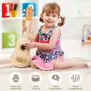 Vanplay Kids Guitar Set - Montessori Toys for 2 3 Year Old Boy Girls Birthday Gifts, 7 in 1 Musical Instruments for Toddlers 2-4, Band Sets with Ukulele/Flute/Tambourine/Maracas Toys for Kids 3-5