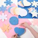 Breling 72 Pcs Boho Color Felt Rainbow Hanging Swirl Decorations Christmas Ceiling Streamer Colorful Flowers Stars Hearts Spiral Garland for Baby Shower Birthday Wedding Party Classroom Supplies