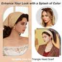 MoHern Bandana Headband for Women, 3 Colors Adjustable Tie-Back Boho Head Scarf, Triangle Hair Bandanas with Precision Cut Design (One Size, Beige+khaki+coffee)