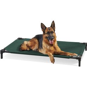 Coolaroo Pro Elevated Dog Bed - Low-Profile Access, Moisture-Resistant Cover, Breathable Fabric & Tool-Free Setup, Brunswick Green, Standard