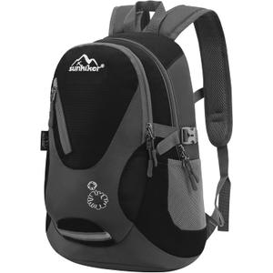 sunhiker Small Hiking Backpack Women Men 20L Lightweight Travel Backpack Daypack Casual Backpack For Cycling Outdoor Camping (Black)