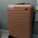 Away Medium Checked Luggage, Lightweight Hard Shell Suitcase with Spinner Wheels, Durable Rolling Luggage, TSA Lock, 26 Inch, Clay Pink