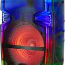 QFX 12" Portable Rechargable Bluetooth PA Karaoke Loud Party Speaker up to 5 Hour Playtime | Bluetooth 5.3, TWS, USB Port, TF, AUX, FM Radio, 360 Degree Translucent Motion Party Lights | TMS-1253