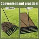 Lawn Leveling Rake, 30" x 10" Stainless Steel Head, Ergonomic Bent Handle, Level Soil & Sand, 6ft Long Handle for Yard, Garden, Sports Field