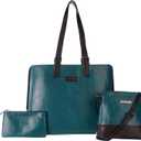 ECM 3pcs Vegan Tote Set for Women-Stylish Top Handle Laptop Bag Purse Sling Handbag Cosmetic Pouch bag-Travel Work Leisure