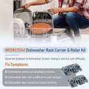 WD28X27241 Dishwasher Rack Carrier and Roller Kit Compatible with GE Dishwasher Baskets Lower Rack Wheels Assembly L and R Side, Replace WD12X10438 WD12X10439 WD12X10446 WD12X10447 WD12X22656 (2 Pack)