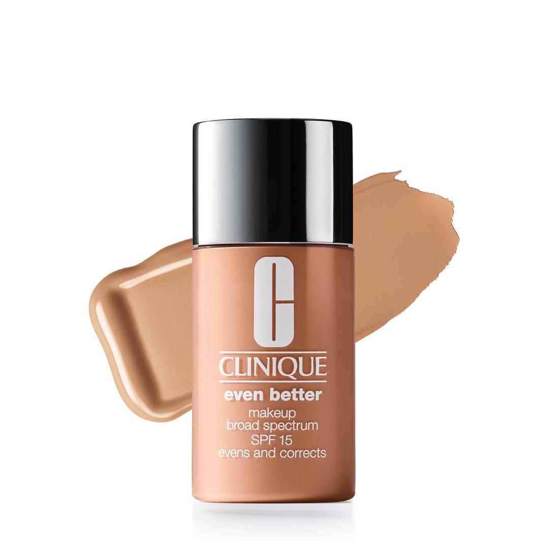 Clinique Even Better Makeup Liquid Foundation SPF 15 With Vitamin C For Dry + Oily Combination Skin Types | Medium Coverage + Natural Finish | Evens Skin Tone + Reduces Dark Spots