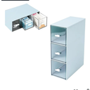 Desk Drawer Organizer with 3 Drawers, Plastic Clear Tea Bag Organizer, Stackable Tea Bag Holder, Makeup Organizers, Bathroom Organizers, Tea Bags Storage for Kitchen Pantry, Sugar Sachets, Cosmetic