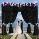40ft x 12ft Black Backdrop Curtains, Wrinkle Free Thick Fabric Polyester Curtains Backdrop Drapes Cover for Parties Wedding Birthday Photography Background, 8 Panels 5ft x 12ft