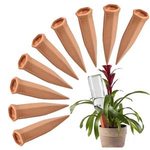 10 Pieces of Plant Watering Piles, Plant Watering Devices,Plant Water Seepage Devices, Clay self Watering Nails, Used for Automatic Watering Systems for Indoor and Outdoor Plants in Vacation Homes