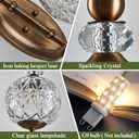 Piepooye Vintage Gold Wall Sconce with Glass Globe Shade Mid Century Brushed Brass G9 Bulb Vanity Light Indoor Wall Light for Bathroom Farmhouse Bedroom Living Room Hallway