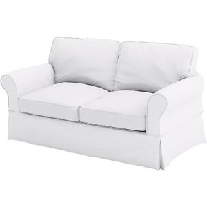 The Cotton Sofa Cover Only Fits Pottery Barn Comfort Loveseat Slipcover PB Comfort Roll Arm Sofa Cover Replacement (Width: 64", Not 84") (2 Seat White, Box Edge)