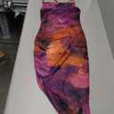 SOLY HUX Women's Tie Dye Cowl Neck Split Hem Bodycon Cami Dress Backless Long Dresses Small