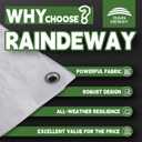 RAINDEWAY 10x10 Feet White Tarp Waterproof,7Mil Thick,Finished Size,UV Resistant,Multipurpose Poly Tarp Cover with Metal Grommets and Reinforced Edges,White Tarps