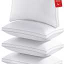 ROUMEA Pillows Standard Size Set of 4,Gusseted Bed Pillows 4 Pack, Luxury Hotel Quality, Supportive Standard Pillows with Soft Down Alternative for Back Stomach Side Sleepers, Machine Washable