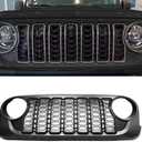 Front Grill Bumper Mesh Grille For Jeep Wrangler JK 2007-2017 upgrade to 2024 JL