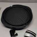 Elite Gourmet EMG1100 11" Electric Indoor Nonstick Grill Dishwasher Safe, Cool Touch, Fast Heat Up Ideal Low-Fat Meals, Includes Tempered Glass Lid, Black