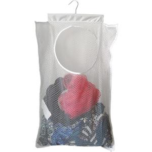 Hanging Mesh Laundry Hamper (30in*20in*2in) Large Dirty Clothes Bag, Can Be Used Behind The Door & Closet & Caravan& Bathroom (White)