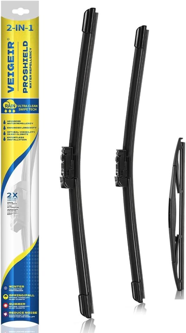 VEIGEIR 3 Pack Windshield Wiper Blades Compatible with Subaru Impreza 2017-2023 Subaru Crosstrek 2018-2023 Original Factory Quality Front Rear Wipers Blade Set for My Car - 26" 16" 12"