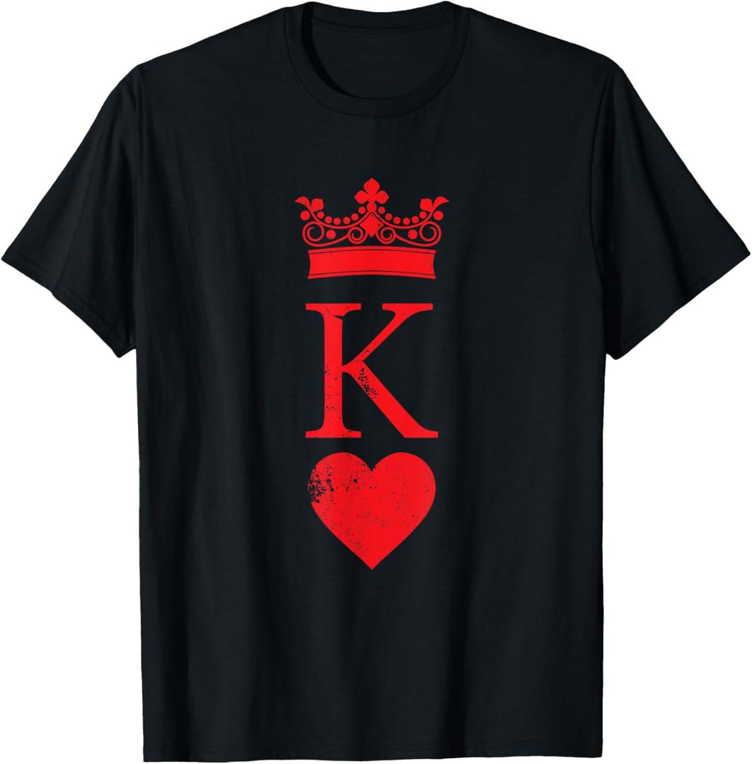 King of Hearts Halloween Costume Vintage Poker Cards King T-Shirt, S