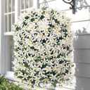 Hoppwodd Artificial Flower for Outdoors 4pcs Fake Lily Hanging Flower Baskets for Outside UV Resistant Silk Faux Long Trailing Vines for Garden Porch Patio, White