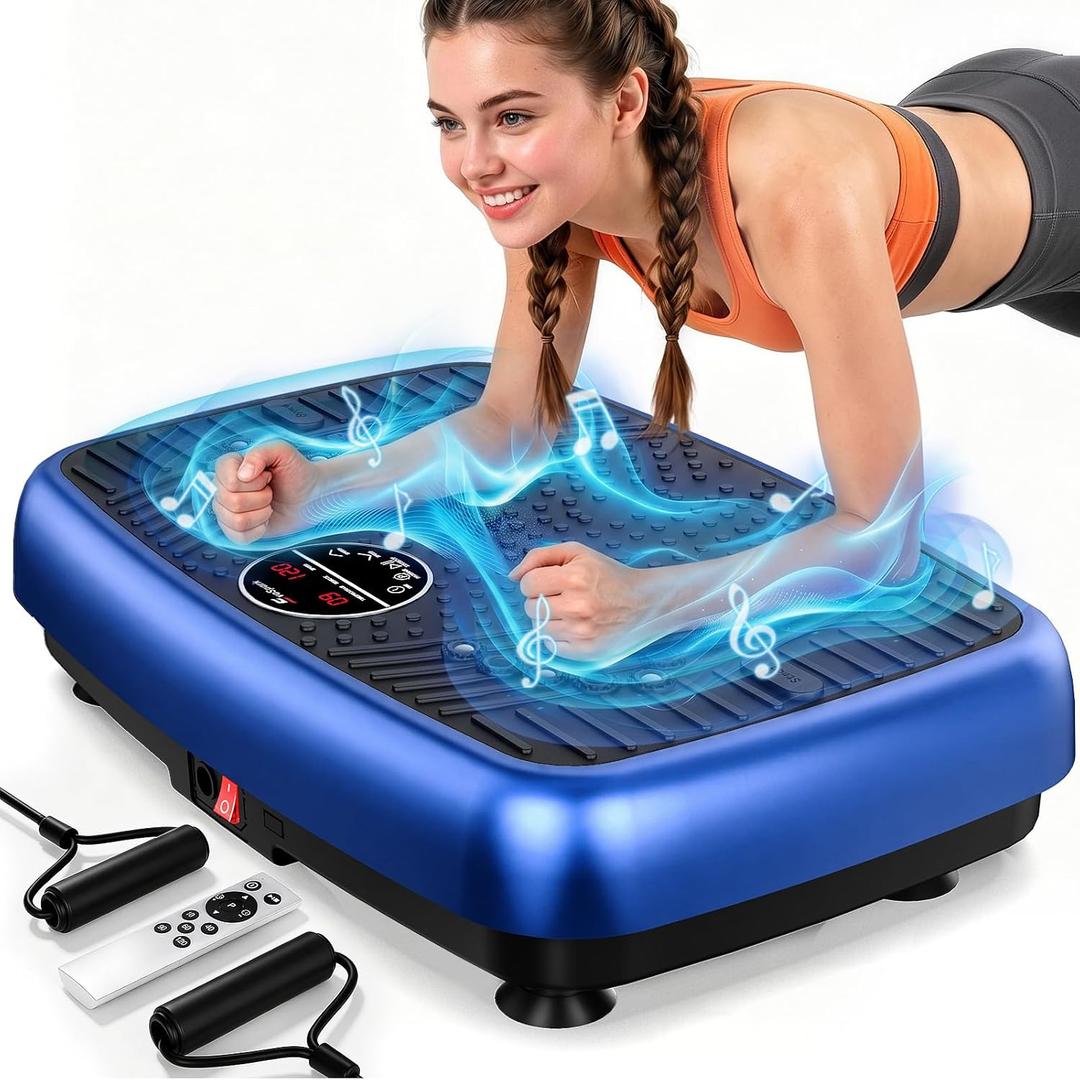 Vibration Plate Exercise Machine, 120 Speeds Full Body Workout Vibrating Plate for Lymphatic Drainage Weight Loss, 450 Lbs Capacity Shake Platform Machines for Home Women Men