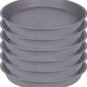 6 Pack of 12 inch Plant Saucer Gray, Heavy Duty Plastic Plant Saucer 12 inch Round, Durable Plant Tray for Pots, Flower Saucers for Indoors, Plant Trays for Planter 11"/12" (12", Cement Gray)