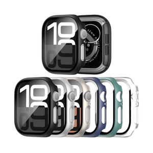 6 Pack Case with Tempered Glass Screen Protector for Apple Watch Series 11 Series 10 46mm, Ultra-Thin Scratch Resistant Full Protective Hard PC Bumper Cover for Apple Watch 46mm