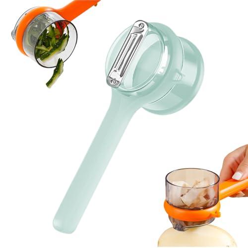 2026 New Kitchen Special Fruit Peeler with Box Storage, Upgrade Vegetable Peeler with Catcher Peeler with Storage Bucket, Double-Sided Stainless Steel Multi-Function Peelers (Blue) Pack of 2