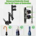 10L0L Heavy Duty Golf Push Cart Umbrella Holder - 180° Adjustable Aluminum Base for Golf Carts, Strollers, Wheelchairs & Bikes | Universal Mounting Design