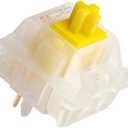 Gateron Milky Yellow Pro V2 Pre-lubed 5-Pin 50gf Linear Switches for All MX Mechanical Keyboard Game Keyboard(Milky Yellow Pro V2,90PCS)