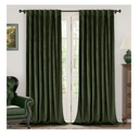BGment Dark Green Velvet Curtains 84 Inches for Living Room, Super Soft Luxury Thermal Insulated Blackout Curtains & Drapes with Back Tab Rod Pocket for Bedroom, Set of 2 Panels, 52 x 84 Inch