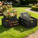 Storage Crates 3 Pack Wooden Nesting Crates with Handles,Rustic Storage Container Boxes,Farmhouse Decorative Baskets for Storage,Display,Decor,Black