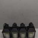 4 Pcs Lanterns Decorative 11.4 Inch Ramadan Vintage Tall Lanterns Hanging with Flashing LED Pillar Candles Battery Operated Candles Waterproof for Ramadan Wedding Outdoor Decor