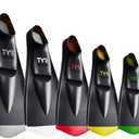 TYR FlexFins 2.0 Swim Fins Short Blade Training Fins for Swim Drills, Leg Strength, Technique & Flexibility Size men's 9-11 Women's 10,5-12,5 (Black)