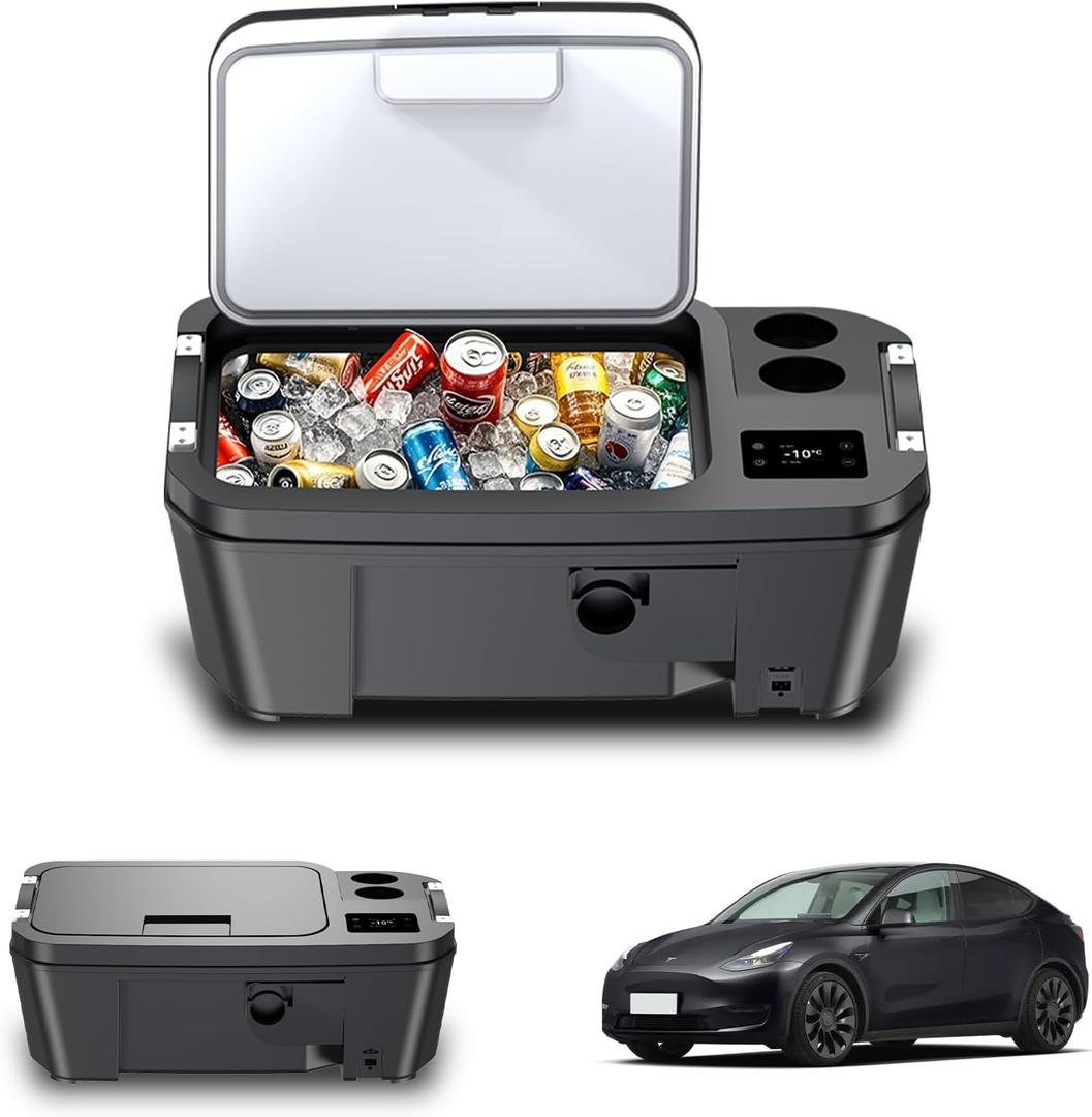 Car Refrigerator for Tesla Model Y 12V Fridge Cooler 21QT(20L) Car Freezer, 21 quarts