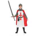 fun shack Kids Crusader Costume Boys Kids Knight Costume For Boys, Boys Knight Costume Kids, Medieval Knight Costume Boys (Medium, Red)