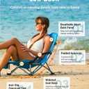 KingCamp Low Beach Chair, High Back Folding Camping Chair for Adults, Oversized Breathable Mesh Seat, 300lbs Heavy Duty Portable Chair with Cup Holder & Storage Pockets for Beach, Outdoor